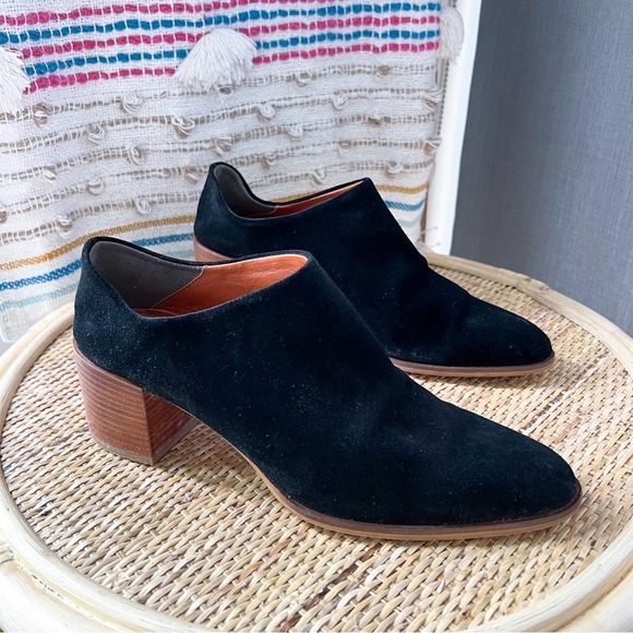 Everlane Shoes - Everlane Black Suede Heel Mule Ankle Booties Women’s 8.5